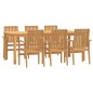 vidaXL Juego de comedor de jardín 7 piezas madera maciza de teca vidaXL Juego de comedor de jardín 7 piezas madera maciza de teca