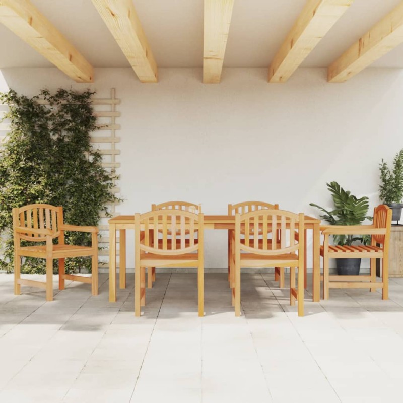 vidaXL Juego de comedor de jardín 7 piezas madera maciza de teca vidaXL Juego de comedor de jardín 7 piezas madera maciza de teca