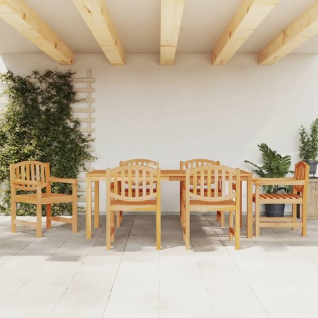 vidaXL Juego de comedor de jardín 7 piezas madera maciza de teca