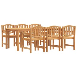 vidaXL Juego de comedor de jardín 7 piezas madera maciza de teca