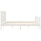 vidaXL Estructura de cama matrimonio con cabecero madera maciza blanco vidaXL Estructura de cama matrimonio con cabecero madera maciza blanco