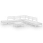 vidaXL Juego de muebles de jardín 8 piezas madera maciza pino blanco vidaXL Juego de muebles de jardín 8 piezas madera maciza pino blanco
