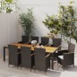 vidaXL Set comedor de jardín 9 piezas y cojines ratán sintético negro vidaXL Set comedor de jardín 9 piezas y cojines ratán sintético negro