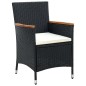 vidaXL Set comedor de jardín 9 piezas y cojines ratán sintético negro vidaXL Set comedor de jardín 9 piezas y cojines ratán sintético negro