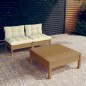 vidaXL Muebles de jardín 3 piezas cojines madera de pino crema
