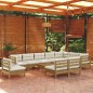 vidaXL Muebles de jardín 11 pzas y cojines madera de pino marrón miel vidaXL Muebles de jardín 11 pzas y cojines madera de pino marrón miel