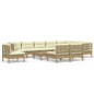 vidaXL Muebles de jardín 11 pzas y cojines madera de pino marrón miel vidaXL Muebles de jardín 11 pzas y cojines madera de pino marrón miel
