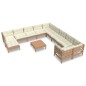 vidaXL Muebles de jardín 12 pzas y cojines madera de pino marrón miel vidaXL Muebles de jardín 12 pzas y cojines madera de pino marrón miel