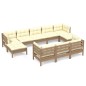 vidaXL Muebles de jardín 10 pzas y cojines madera de pino marrón miel vidaXL Muebles de jardín 10 pzas y cojines madera de pino marrón miel