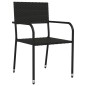 vidaXL Juego de comedor de jardín 5 piezas ratán sintético negro vidaXL Juego de comedor de jardín 5 piezas ratán sintético negro