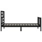 vidaXL Estructura de cama con cabecero madera maciza negro 100x200 cm vidaXL Estructura de cama con cabecero madera maciza negro 100x200 cm