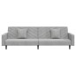 vidaXL Sofá cama de 2 plazas con dos almohadas terciopelo gris claro vidaXL Sofá cama de 2 plazas con dos almohadas terciopelo gris claro