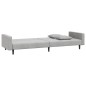 vidaXL Sofá cama de 2 plazas con dos almohadas terciopelo gris claro vidaXL Sofá cama de 2 plazas con dos almohadas terciopelo gris claro
