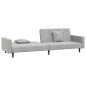 vidaXL Sofá cama de 2 plazas con dos almohadas terciopelo gris claro vidaXL Sofá cama de 2 plazas con dos almohadas terciopelo gris claro