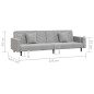 vidaXL Sofá cama de 2 plazas con dos almohadas terciopelo gris claro vidaXL Sofá cama de 2 plazas con dos almohadas terciopelo gris claro