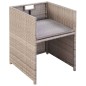 vidaXL Set comedor de jardín 5 piezas y cojines ratán sintético beige vidaXL Set comedor de jardín 5 piezas y cojines ratán sintético beige