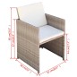vidaXL Set comedor de jardín 5 piezas y cojines ratán sintético beige vidaXL Set comedor de jardín 5 piezas y cojines ratán sintético beige