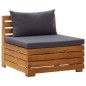 vidaXL Muebles de jardín 6 pzas y cojines madera de acacia gris oscuro vidaXL Muebles de jardín 6 pzas y cojines madera de acacia gris oscuro