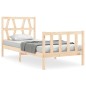 vidaXL Estructura de cama con cabecero madera maciza 90x200 cm vidaXL Estructura de cama con cabecero madera maciza 90x200 cm