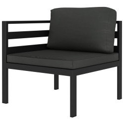 vidaXL Set muebles de jardín 8 pzas y cojines aluminio gris antracita 