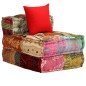 vidaXL Puf modular de 3 plazas de tela patchwork vidaXL Puf modular de 3 plazas de tela patchwork