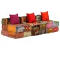 vidaXL Puf modular de 3 plazas de tela patchwork vidaXL Puf modular de 3 plazas de tela patchwork