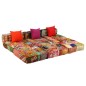 vidaXL Puf modular de 3 plazas de tela patchwork vidaXL Puf modular de 3 plazas de tela patchwork