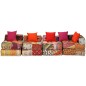 vidaXL Puf modular de 3 plazas de tela patchwork vidaXL Puf modular de 3 plazas de tela patchwork