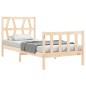 vidaXL Estructura de cama con cabecero madera maciza 90x200 cm vidaXL Estructura de cama con cabecero madera maciza 90x200 cm