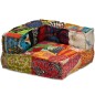 vidaXL Puf modular de 3 plazas de tela patchwork vidaXL Puf modular de 3 plazas de tela patchwork