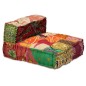 vidaXL Puf modular de 3 plazas de tela patchwork vidaXL Puf modular de 3 plazas de tela patchwork