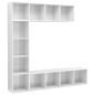 vidaXL Mueble de TV y librería 3 piezas blanco brillo 180x30x180 cm vidaXL Mueble de TV y librería 3 piezas blanco brillo 180x30x180 cm