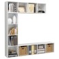 vidaXL Mueble de TV y librería 3 piezas blanco brillo 180x30x180 cm vidaXL Mueble de TV y librería 3 piezas blanco brillo 180x30x180 cm