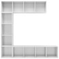 vidaXL Mueble de TV y librería 3 piezas blanco brillo 180x30x180 cm vidaXL Mueble de TV y librería 3 piezas blanco brillo 180x30x180 cm
