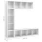 vidaXL Mueble de TV y librería 3 piezas blanco brillo 180x30x180 cm vidaXL Mueble de TV y librería 3 piezas blanco brillo 180x30x180 cm
