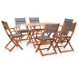 vidaXL Set de comedor para jardín 7 pzas madera maciza eucalipto gris vidaXL Set de comedor para jardín 7 pzas madera maciza eucalipto gris