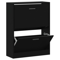 vidaXL Mueble zapatero madera contrachapada negro 63x24x81 cm