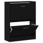 vidaXL Mueble zapatero madera contrachapada negro 63x24x81 cm vidaXL Mueble zapatero madera contrachapada negro 63x24x81 cm