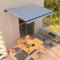 vidaXL Toldo automático retráctil azul y blanco 400x300 cm
