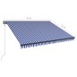vidaXL Toldo automático retráctil azul y blanco 400x300 cm