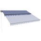 vidaXL Toldo manual retráctil azul y blanco 400x300 cm