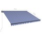 vidaXL Toldo manual retráctil azul y blanco 400x300 cm