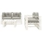 vidaXL Set muebles de palets de jardín 5 pzas madera cojines taupe vidaXL Set muebles de palets de jardín 5 pzas madera cojines taupe