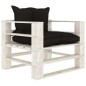 vidaXL Set muebles de palets de jardín 7 pzas madera cojines negros vidaXL Set muebles de palets de jardín 7 pzas madera cojines negros