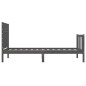vidaXL Estructura de cama con cabecero madera maciza gris vidaXL Estructura de cama con cabecero madera maciza gris