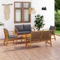 vidaXL Muebles de jardín 5 pzas cojines madera maciza de acacia vidaXL Muebles de jardín 5 pzas cojines madera maciza de acacia