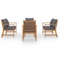 vidaXL Muebles de jardín 5 pzas cojines madera maciza de acacia vidaXL Muebles de jardín 5 pzas cojines madera maciza de acacia
