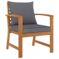 vidaXL Muebles de jardín 5 pzas cojines madera maciza de acacia vidaXL Muebles de jardín 5 pzas cojines madera maciza de acacia