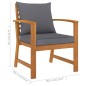 vidaXL Muebles de jardín 5 pzas cojines madera maciza de acacia vidaXL Muebles de jardín 5 pzas cojines madera maciza de acacia