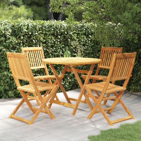 vidaXL Comedor de jardín plegable 5 piezas madera maciza de acacia